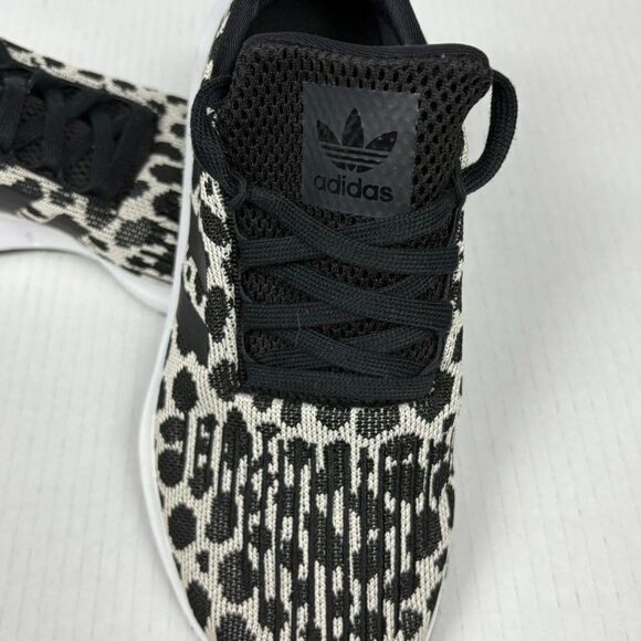 Adidas Swift Run Women’s 6.5 Leopard Print BD7962 Black White Knit Sneakers - Picture 2 of 8